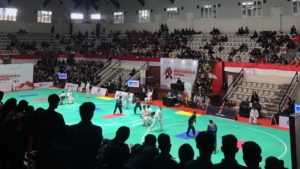 Suasana pertandingan International Pencak Silat Indonesia Open Championship di Pdepokan TMII Jakarta 13-17 Agustus 2022