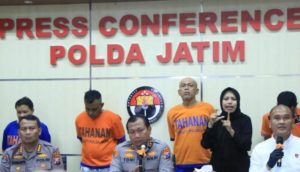 Pelaku perampokan rumah dinas walikota Blitar Konferensi Pers di Polda Jatim (Sumber: Ist)