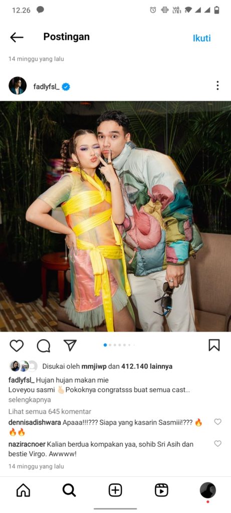 Potret Fadly Faisal bersama Rebecca Klopper (Foto: Instagram @fadlyfsl_)