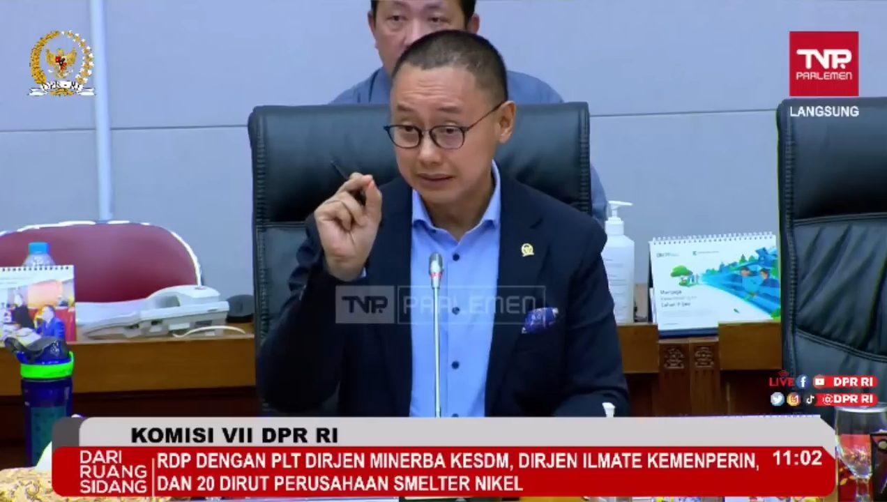 Wakil Ketua Komisi VII, Eddy Soeparno ketika rapat kerja pada 8 Juni 2023. (Tangkapan layar YouTube Komisi VII DPR RI Channel)