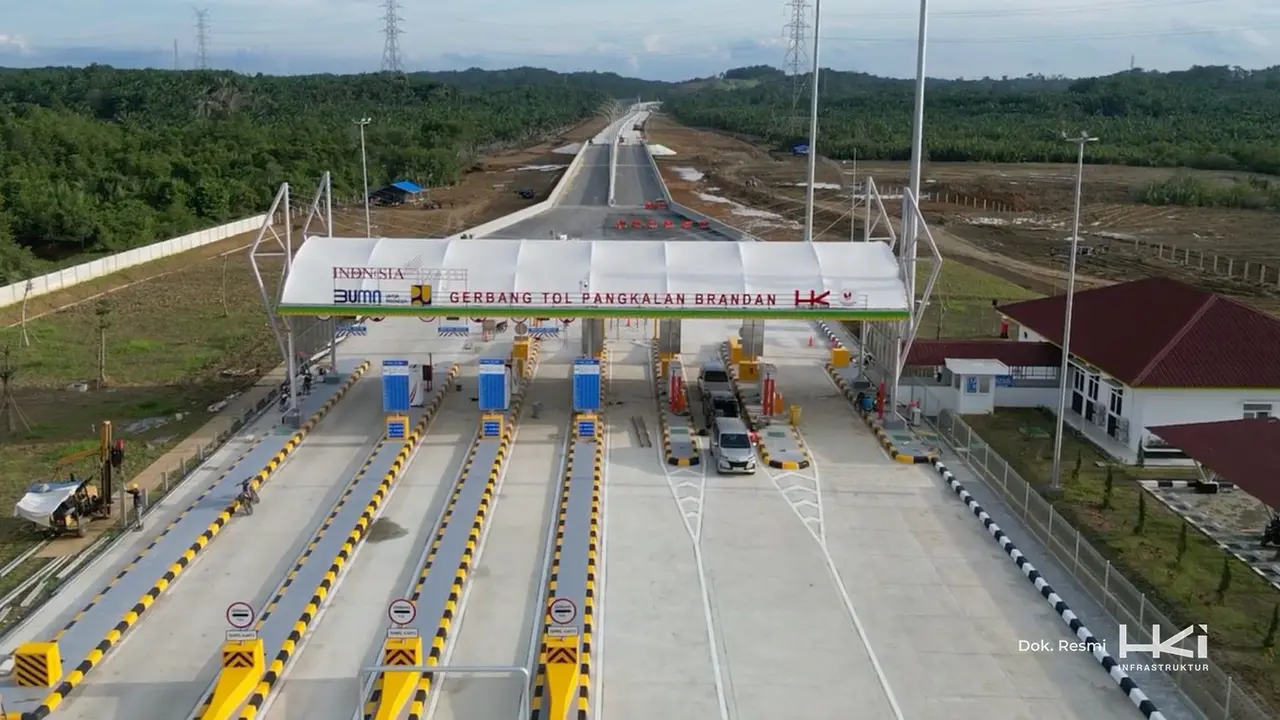 PT Hutama Karya Infrastruktur telah menyelesaikan proyek Jalan Tol Binjai-Pangkalan Brandan segmen Tanjungpura-Pangkalan Brandan. (Dok HKI)